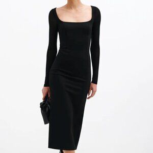 Marcella NYC Black Midi Dress - Excellent Condition